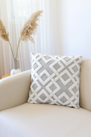 Bohemian Special Design Punch Pattern Decorative Throw Pillow Cover Mila Gray - Hamur