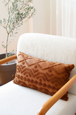 Bohemian Special Design Punch Pattern Rectangular Decorative Throw Pillow Cover Letta Brown - Hamur