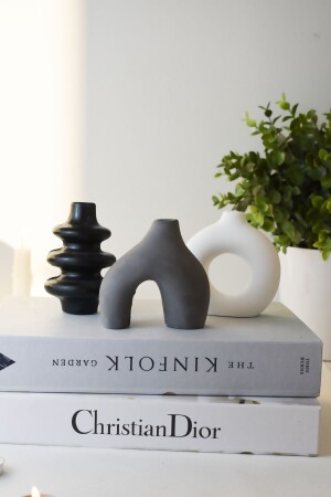 Bohemian Vase Set of 3 (black gray white) - Lalezen Home