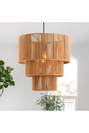 Böhmischer Kronleuchter, rustikaler Kronleuchter, Jute-Kronleuchter, natürlicher Kronleuchter, Weidengeflecht-Kronleuchter, lässiger Kronleuchter, Deckenbeleuchtung DRAVZ022 - mammoly