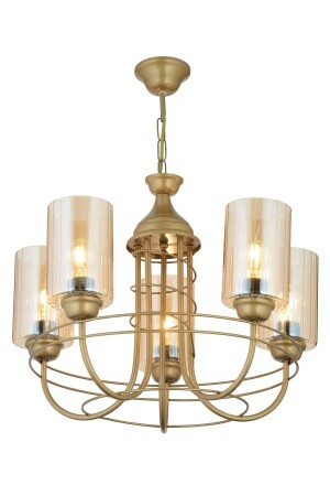 Bolivar 5-Piece Antique Cylinder Glass Luxury Up-Facing Chandelier snsz5019978 - SONSUZ AYDINLATMA&AVİZE