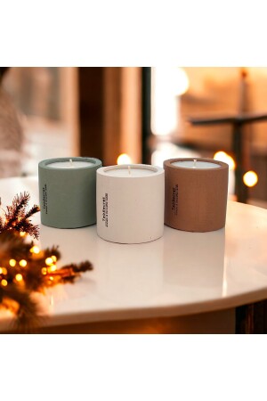 MNZ-الغنى والازدهار / سنتيم و التفاح أروماتيرابي 3-قطع التأمل شمعة مجموعة - Tabsecret Candle