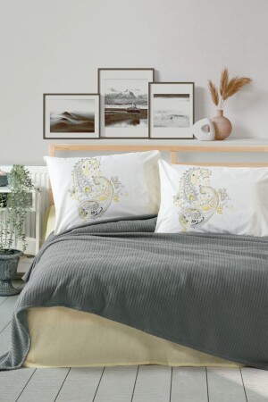 Bond Double Duvet Set Lori Anthracite 3024p - Cotton Box