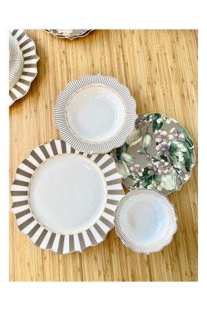 Bone China Luxury Porcelain 24 Piece Dinner Set Seriy - Pink&More