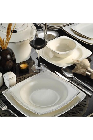 Bone Mare 62 Piece 1079020 Patterned Dinner Set BNMR62YT4301079020 - Kütahya Porselen