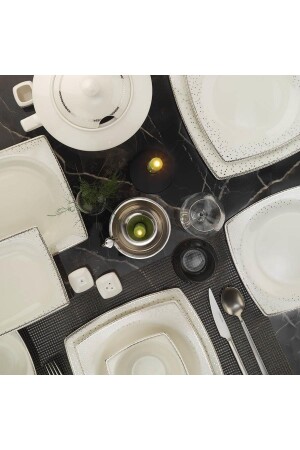 Bone Mare 62 Piece 1175020 Patterned Dinner Set BNMR62YT4301175020 - Kütahya Porselen