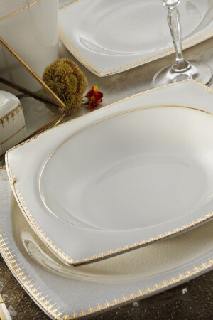 Bone Mare 62 Piece 9715 Patterned Dinner Set BNMR62YT9715 - Kütahya Porselen