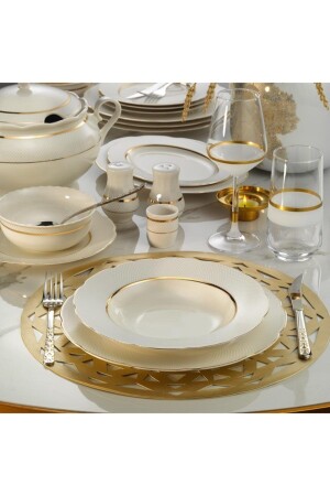 Bone Olym Dinnerware Set Gold 62 Prc Bnoly62yt18221 BNOLY62YT18221 - Kütahya Porselen