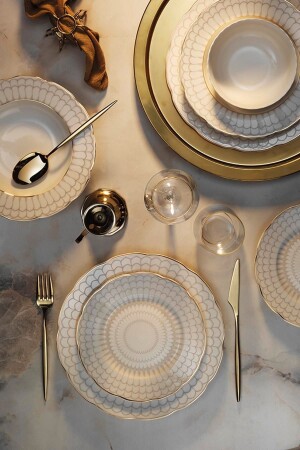 Bone Olympos 24 Piece Dinner Set for 6 People 12390 BNOLY24Y2A43012390 - Kütahya Porselen