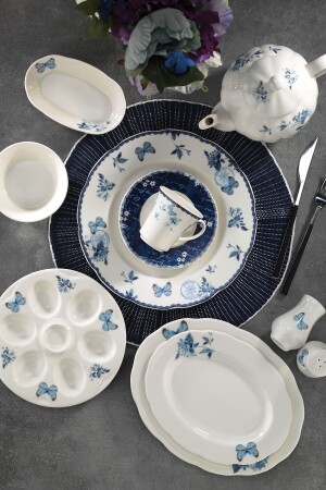 Bone Olympos 36 Piece 9742 Pattern Breakfast Set BNOLY36KH4209742 - Kütahya Porselen