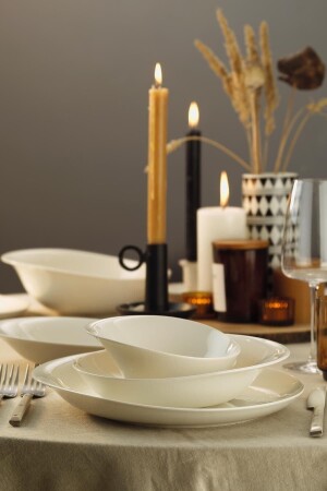 Bone Rosa Undecorated Dinner Set 52 Pieces BNROSA52YT00 - Kütahya Porselen