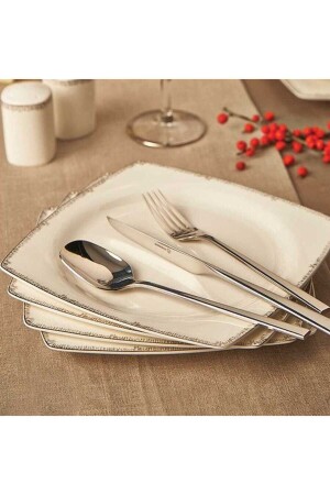 Bone Selection 60 Piece Square Dinner Set 9090204A8424 - KORKMAZ