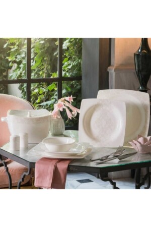 Bone Selection 60 Piece Square Dinner Set 9090204A8430 - KORKMAZ
