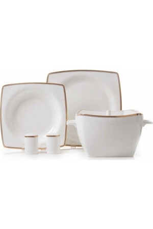 Bone Selection 60-teiliges quadratisches Tafelservice A8438 - KORKMAZ