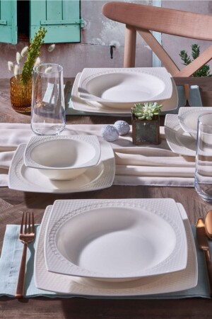 Bonenjoy 24 Piece Bone Dinner Set for 6 People PR. 0000000000GBSENJ24Y400 - Güral Porselen