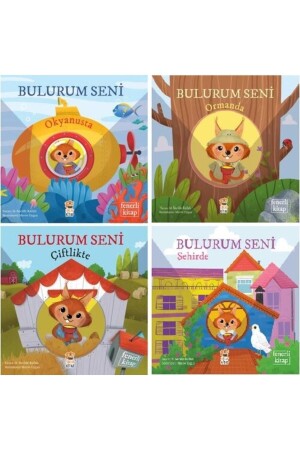 Book with Lantern Set of 4 I Will Find You - On the Farm - In the Forest - In the Ocean - In the City Özg-8588858 - Sincap Kitap