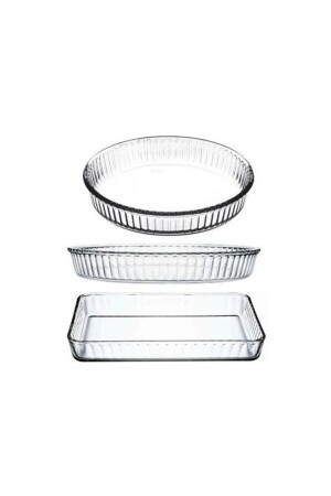Borcam 3 Piece Set Round Double + Rectangular Borcamkareset - Paşabahçe