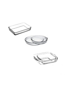 Borcam Oven Tray - Set of 5 Borcam 159028-5 088oa 091oa 061oa Fma03121 Fma04596 322 66 - Paşabahçe