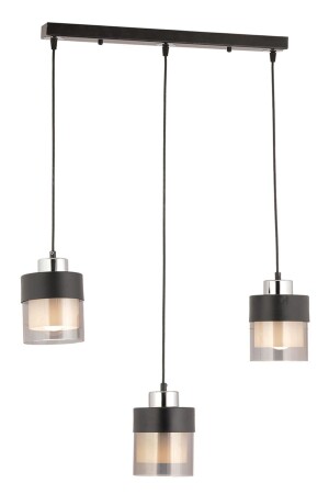 Boris 3 Row Black-chrome Pendant Lamp Modern Young Room Kitchen Living Room Pendant Lamp Chandelier 3476-03S-CH - Apliqa
