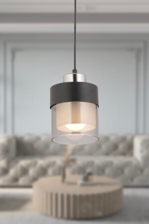 Boris Single Black-chrome Modern Pendant Lamp Kitchen Living Room Pendant Lamp Chandelier 3476-01-CH - Apliqa