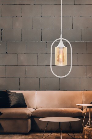 Boris Single White Chandelier 8680763940861 - Begüsa