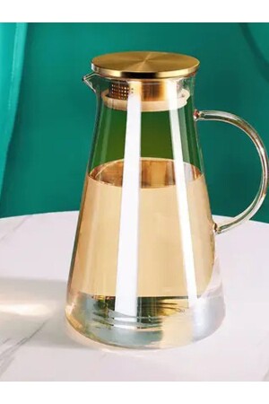 Borosilicate Glass Luxury Jug with Metal Lid 1900 ml (IPK) Gold MRP27318911348 - morponi