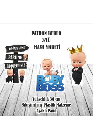 Boss Baby / Baby Boss Birthday Table Model - Siyah Parti Evi