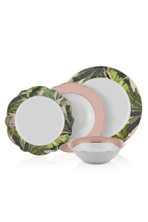Botanıca Dinnerware Set Bone Porcelain 24 Pieces DNR0011 - The Mia