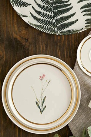 Botanical Pattern Flat Plate 21 Cm. - Porland
