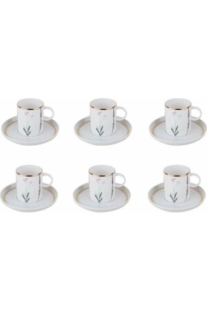 Botanisches weißes Kaffeeset 12-teilig 04ALM005547 - Porland