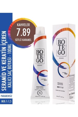 Botego Professional Hair Dye 100 ml Permanent Cream Dye - 7. 89 Milk Caramel 8794645011225 - botegohair
