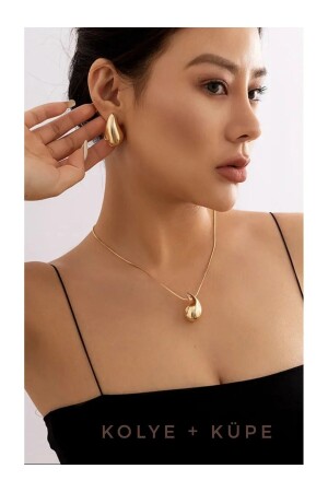 Bottega Gold-Ohrringe+Halsketten-Set für Damen Bottega - Monalisatoka