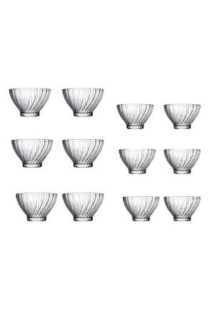 Bouquet Multi-Purpose Glass Bowl - Breakfast Snack Bowl 12 Pieces 2 Sizes pb530216-1 - Paşabahçe