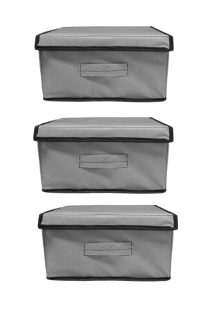 Box Organizer, Box Storage Bag, Multi-Purpose Box, Storage Box, Box with Lid 3 BOXESHURCGRI3 - TURİNHOME