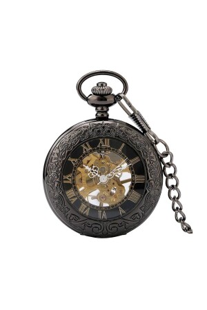 Boxed Mechanical Skeleton Pocket Watch with Winding Chain Bsy-08 BSY-08 - valkyrie