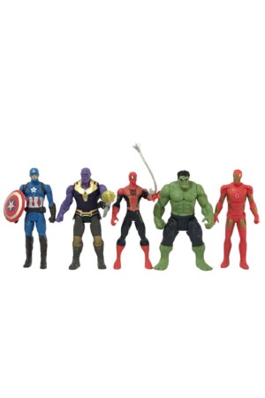 Boxed Super Heroes 5-Piece Figure Set (CAPTAIN AMERICA- THANOS- SPIDERMAN- HULK- IRONMAN) - Avengers