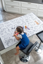 Boyama Örtüsü Yıkanabilir Ingilizce Öğretici Eğitici Oyuncak Sıvı Geçirmez Büyük Boy 95x150cm SGRL-0034 - Glarus