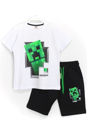 Boy's Shorts Set 6 - 14 Years Black White - Minecraft