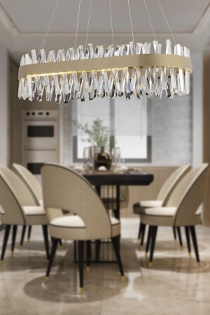 Brampton 6 Row Antique 3 Color 100 Watt LED Dining Table Top, Living Room Chandelier 3962-06-FR - Apliqa