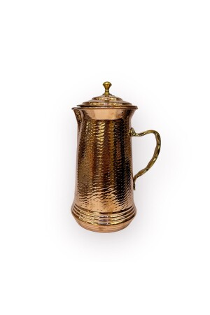 Branded Hammered Copper Jug with Lid EFMR-2418-10 - EFEMİR
