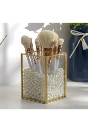 Brass Special Design Cosmetic Storage Box Gold Desktop Lipstick Glass Jewelry 663829101 - linabukett