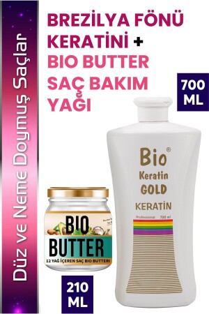 Brazilian Blow Dry Keratin 700 ml + Bio Butter Hair Care Oil 210 ml - Bio Keratin Gold