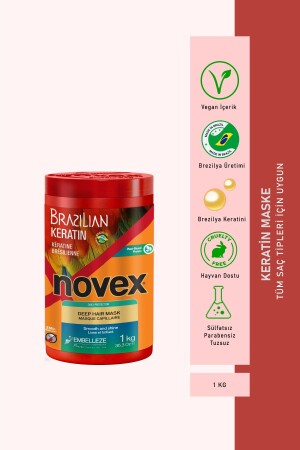 Brazilian Keratin - Hair Mask for Dry and Damaged Hair 1kg - Novex