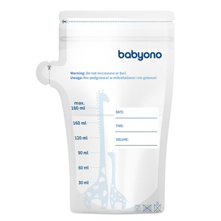 Breast milk storage bags 180ml 30pcs - BABYONO