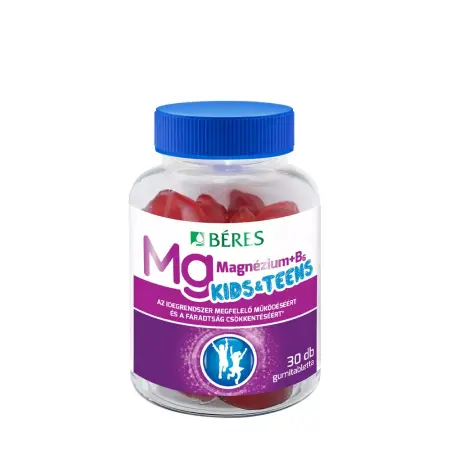 Béres Magnesium +B6 Kids & Teens (30 Gummies, Raspberry) - Béres