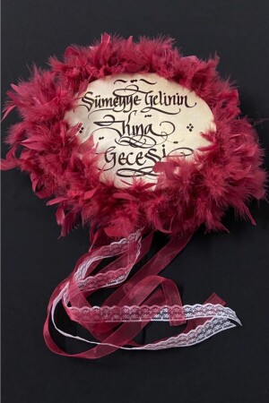 Bridal Tambourine 30cm Calligraphy Art Feather And Ribbon Decorated Henna Night Wedding Indispensable ADEÖZELTEF - ZEYMERADE