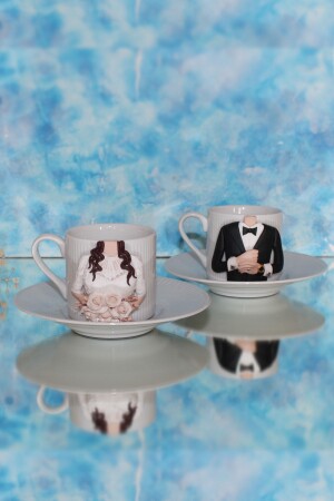 Bride and Groom Coffee Cup MEOW117 - Meow Art Design