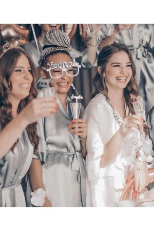 Bride To Be 8 Glasses with Rose Gold Color Team Bride Written on White Bachelorette Party Concept - Surprise Party Store