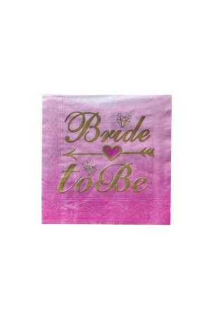 Bride To Be Gold Written Napkin Transitional Pink Color Bachelorette Party Concept 16 Pieces 16x16 Cm - Huzur Party Store