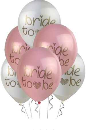 Bride To Be Luftballons – Rosa und Weiß, 6er-Pack - Pekshop